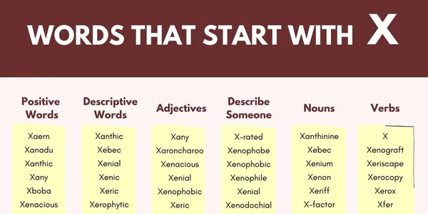 Words That Start with X