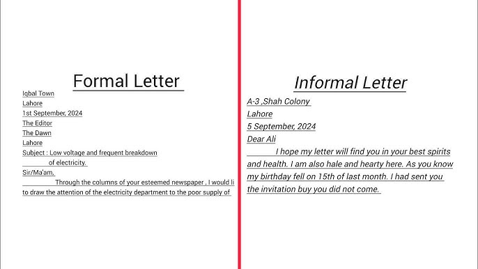 formal letter format