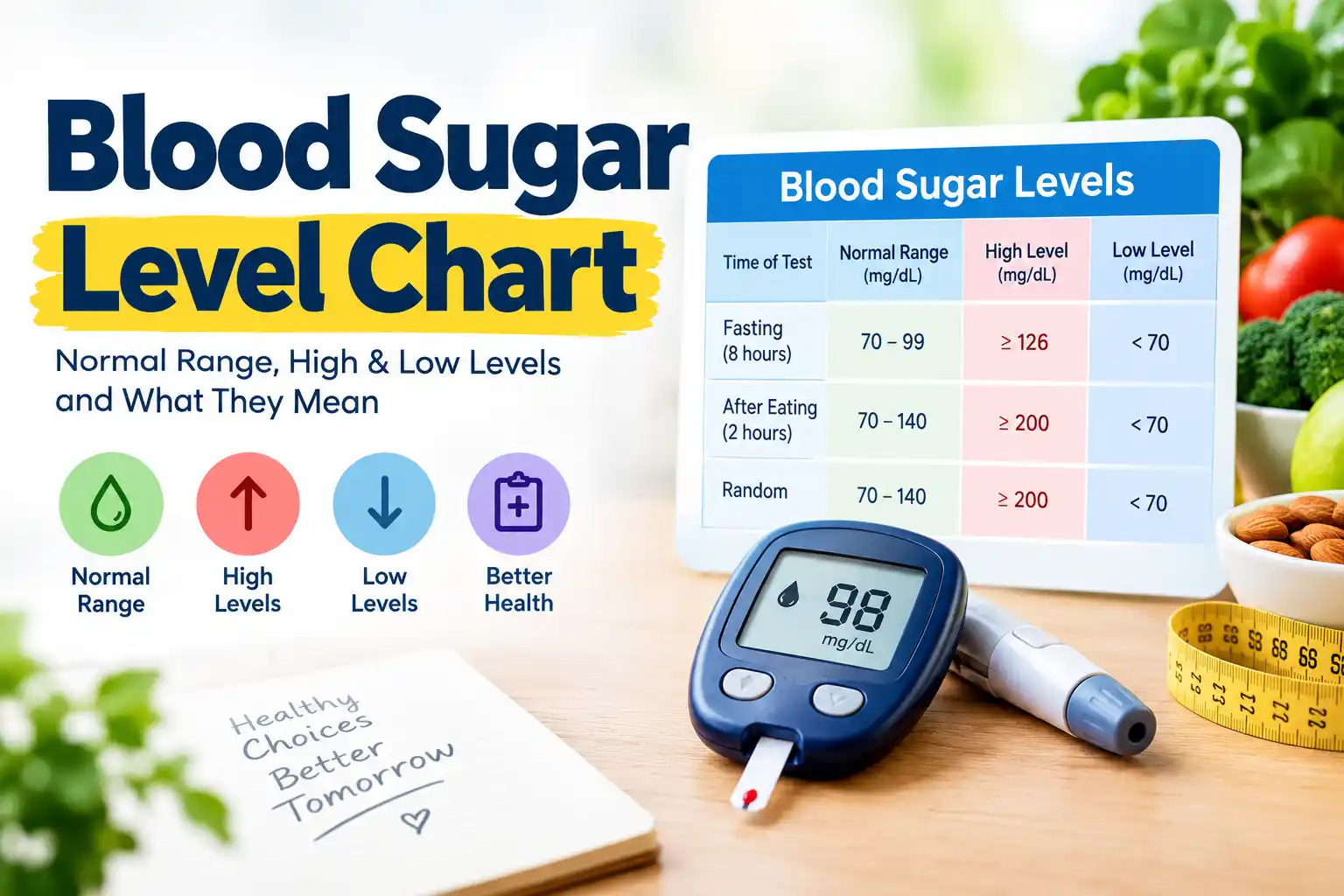 blood sugar level chart