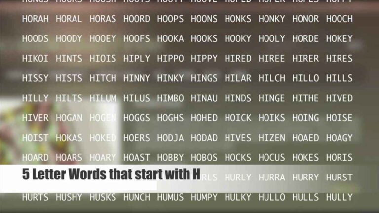 5 Letter Words That Start With H