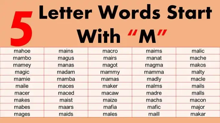 5 Letter Words That Start With M