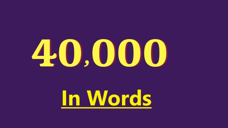 40000 In Words
