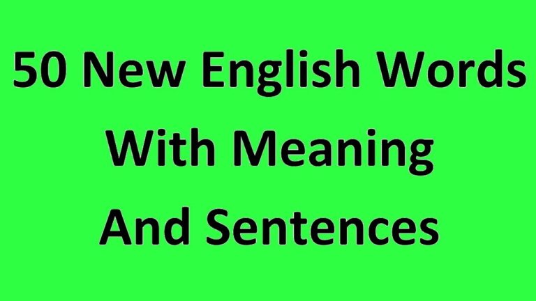 50 Words With Meaning And Sentence