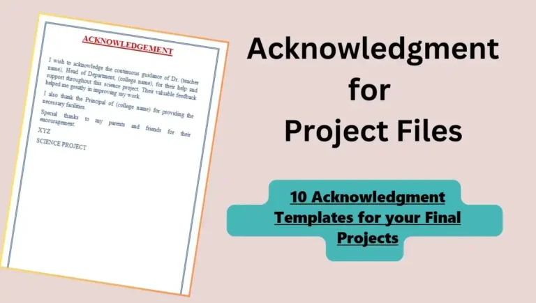 Acknowledgement For Project File