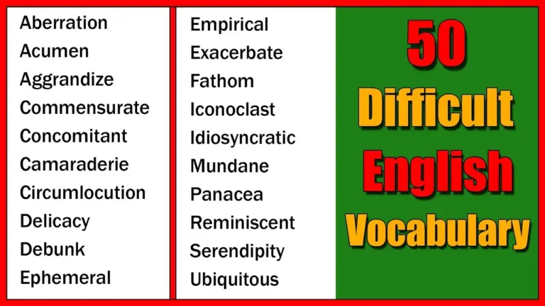 Difficult Words In English