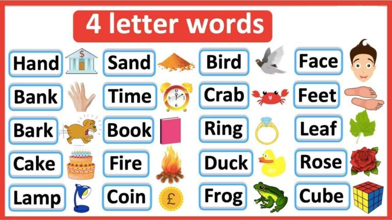 Four Letter Words In English