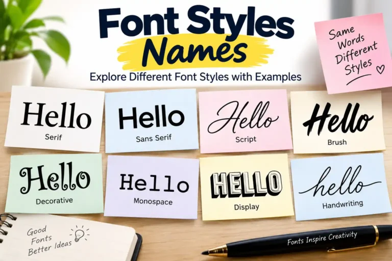 font styles names
